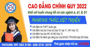 HƯỚNG DẪN ĐĂNG KÝ XÉT TUYỂN CAO ĐẲNG CHÍNH QUY 2022