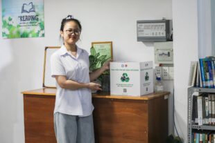 Thùng thu hồi pin đã qua sử dụng tại Thư viện